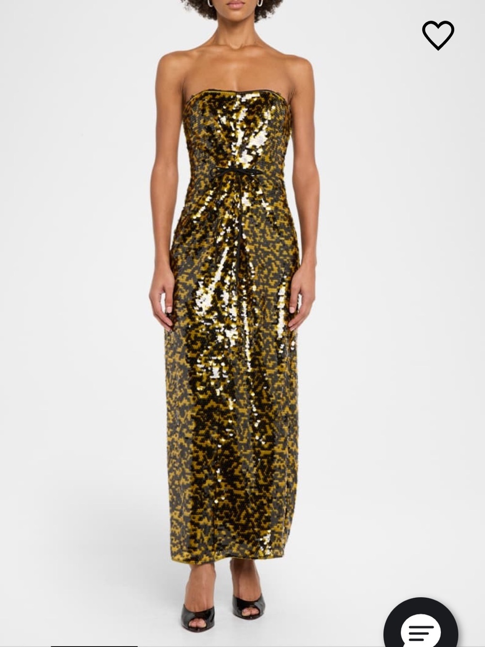 STAUD TURMERIC Cece Sequined Strapless Maxi Dress Strapless Gold Evening Gown 6 - Picture 4 of 16